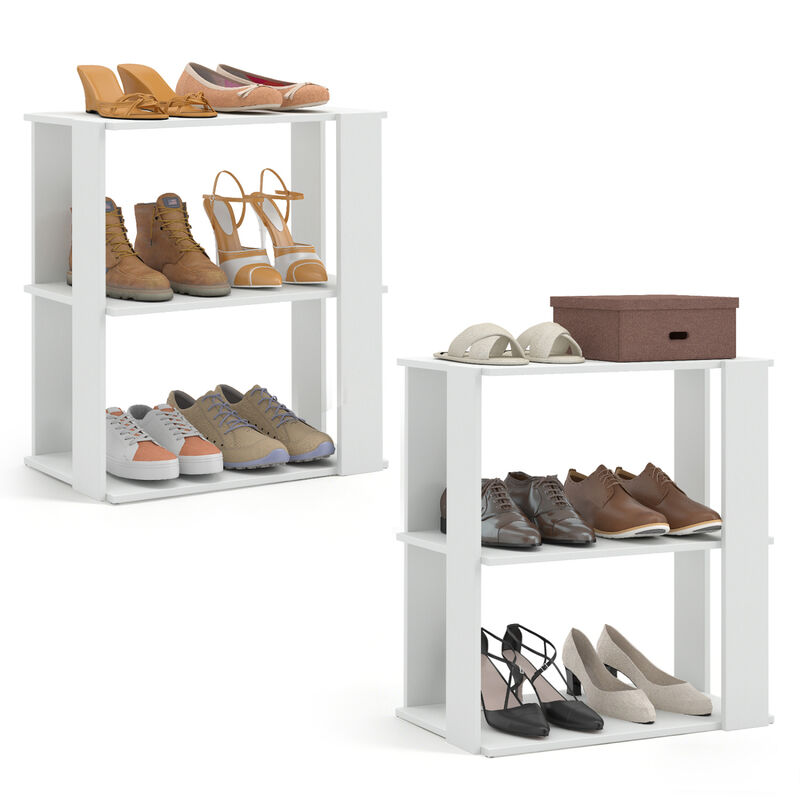 Set of 2 Stackable 3-Tier Shoe Racks with Anti-Tip Design image number 3