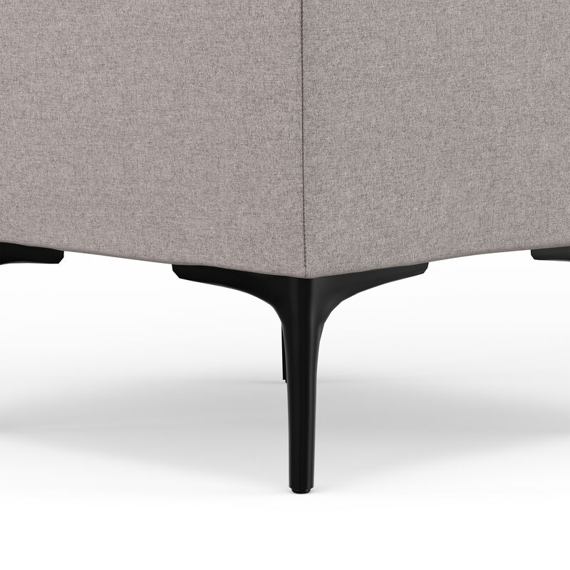 Natasha 18 inch Wide Mid Century Square Mid&nbsp;Century Storage Ottoman with Tray in Cloud Grey Polyester Linen, Assembled image number 9