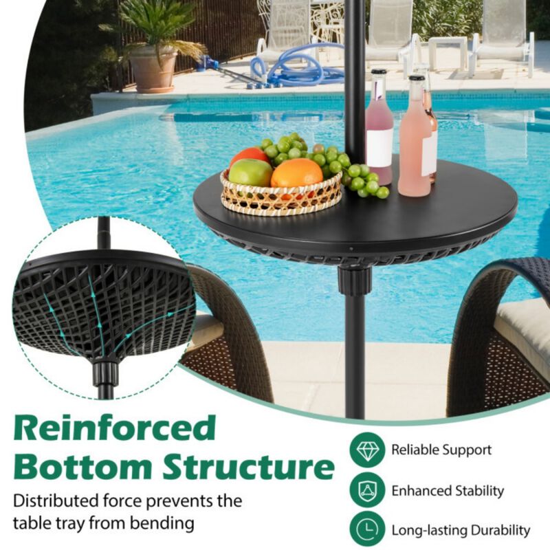 Patio Umbrella Table Tray Adjustable with Umbrella Poles image number 7
