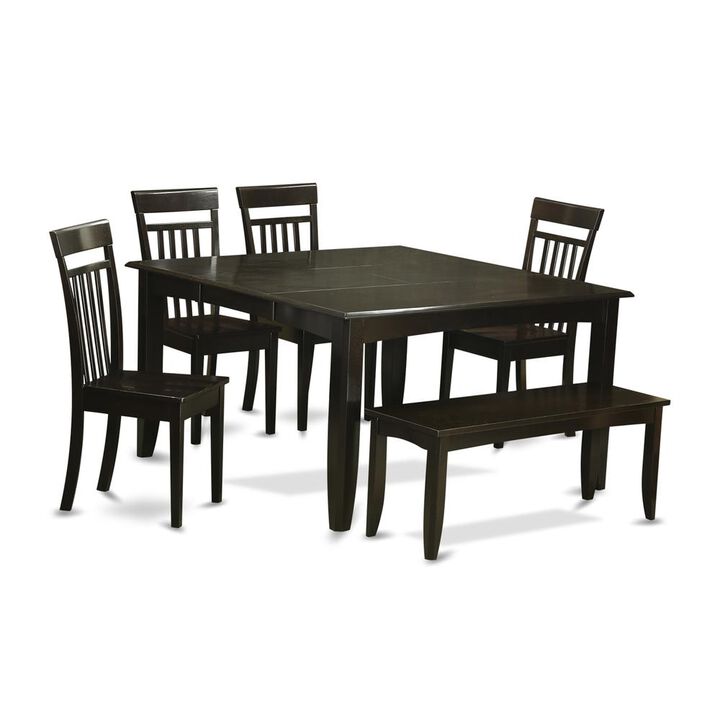 6 Pc Dining set with bench-Kitchen Table with Leaf and 4 Kitchen chair Plus Bench.