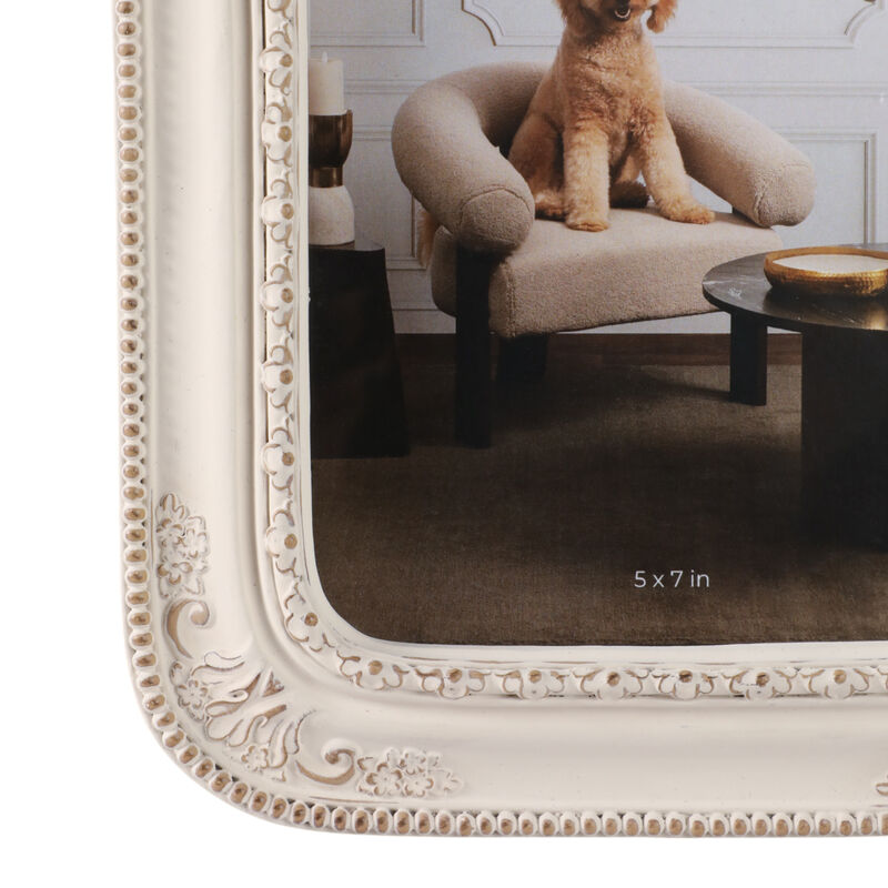 5x7 Resin Shabby Chic Photo Frame, Ivory image number 4