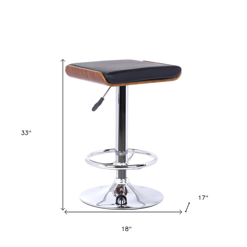 Hivvago 24 Inch Black And Silver Iron Backless Adjustable Height Bar Chair