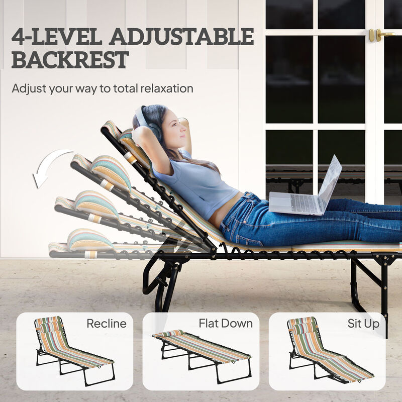 Hivvago Foldable 4-Position Chaise Lounge image number 3