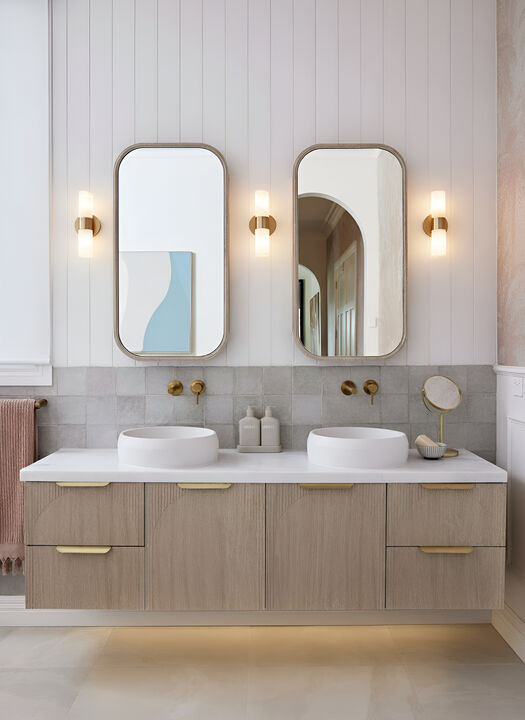 Beacon Lighting Luella 2-Light Alabaster Wall Sconce Modern LED Wall Light