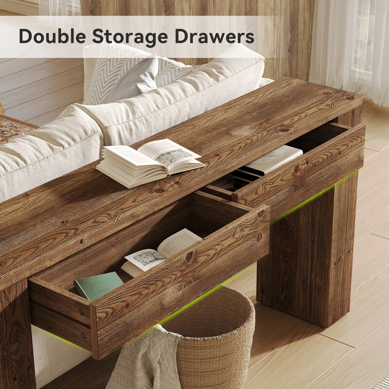 Tribesigns Console Table with Drawers image number 6