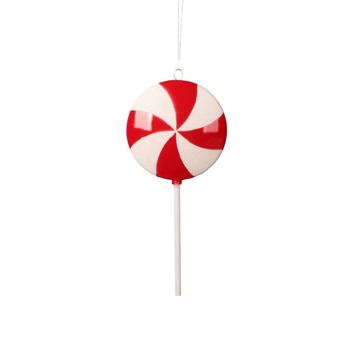 Vickerman 9" Red Flat Round Lollipop Ornament, 6 per Bag.