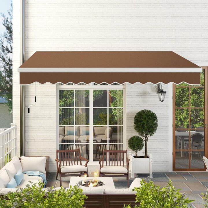 Hivvago 13' x 8' Manual Retractable Sunshade for Deck or Balcony