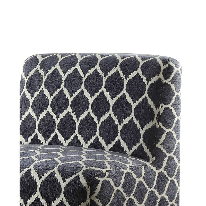 28 Inch Wide Fabric Upholstered Accent Chair, Dark Blue-Benzara image number 2