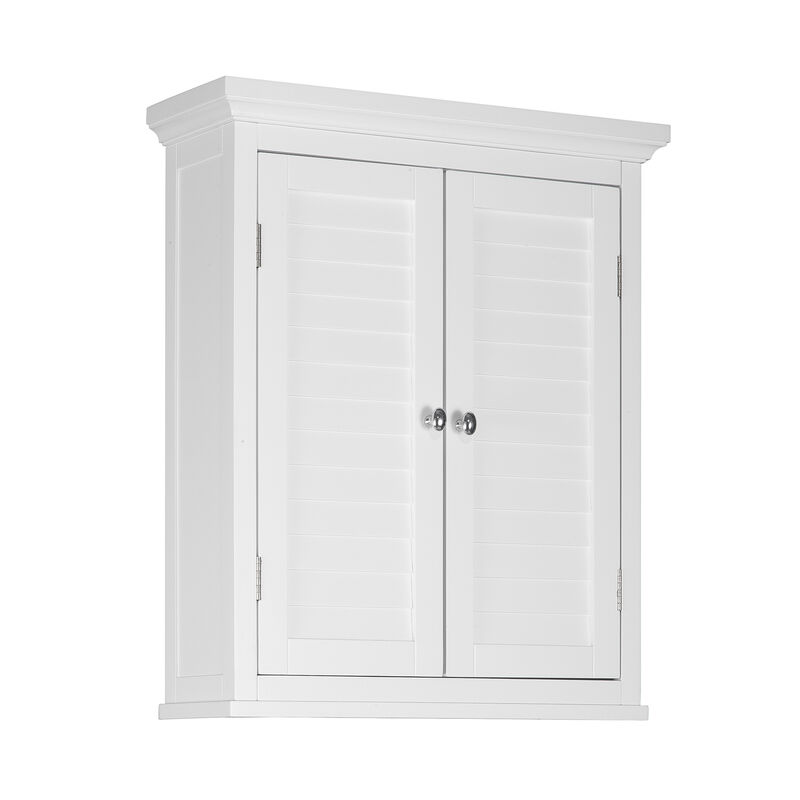 Teamson Home Glancy Two Shutter Doors Removable Wooden Wall Cabinet White