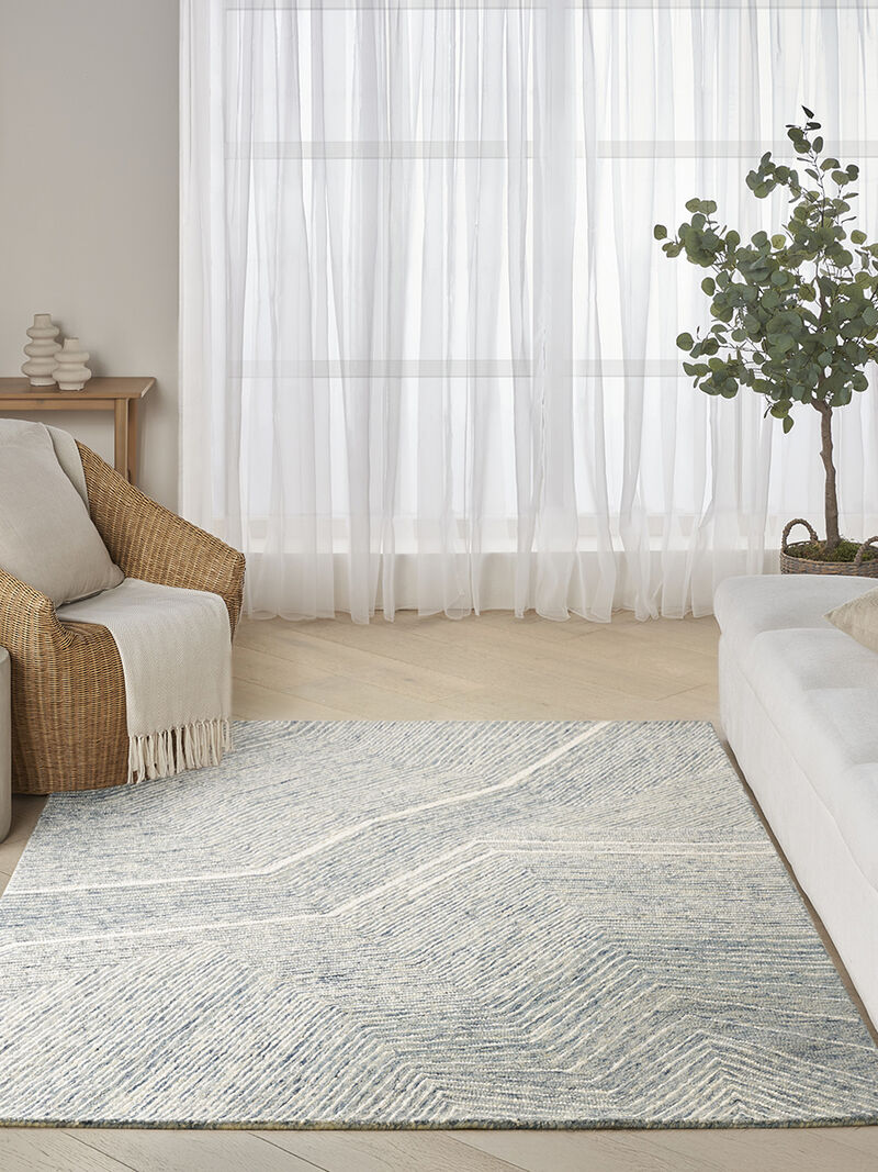Pure Angles ANG01 Ivory/Blue 5'3" x 7'3" Rug image number 2