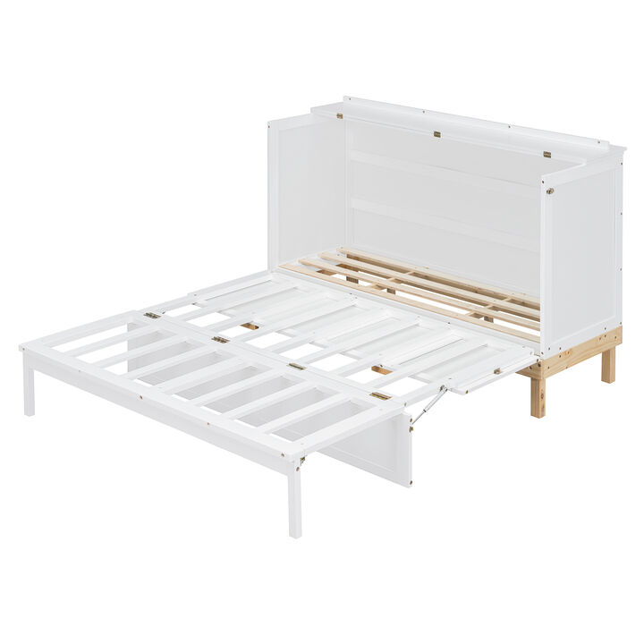 Merax Queen-Size Murphy Bed with Storage Drawer: Space-Saving Cabinet Bed for Small Spaces