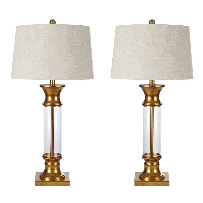 Hunter Metal/Glass LED Table Lamp (Set of 2)