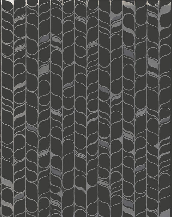 Perfect Petals Black & Silver Wallpaper