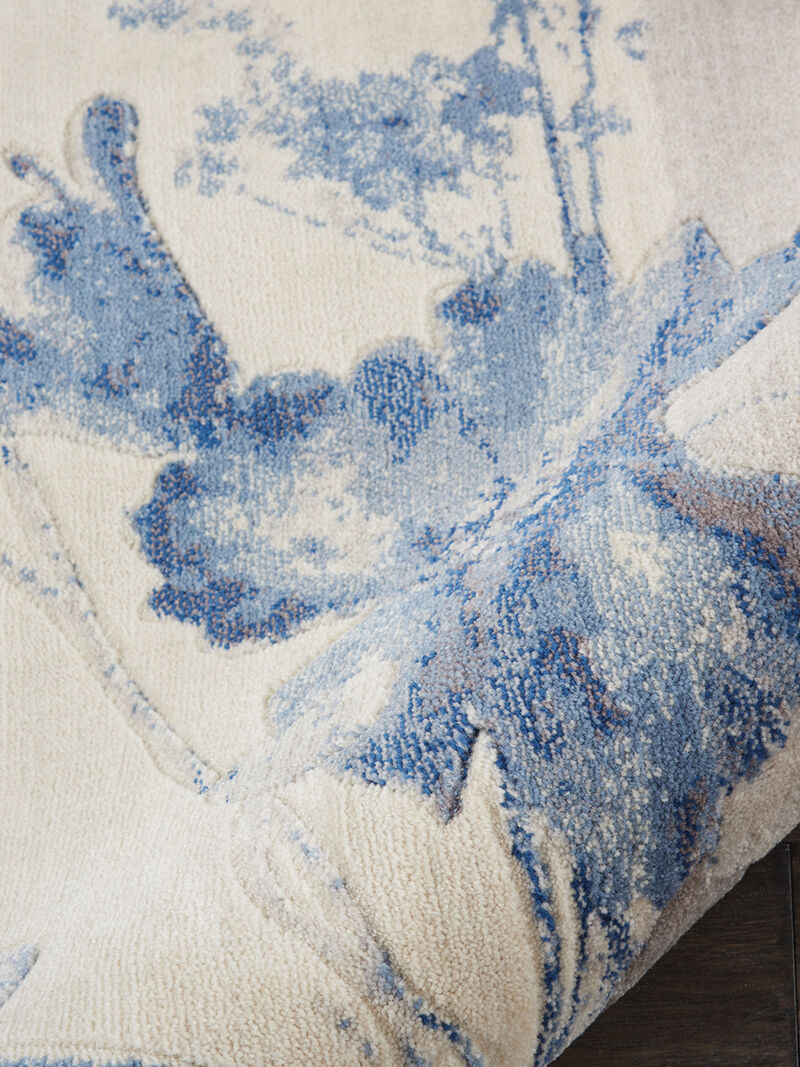 Somerset ST18 Ivory/Blue 3'6" x Round Rug