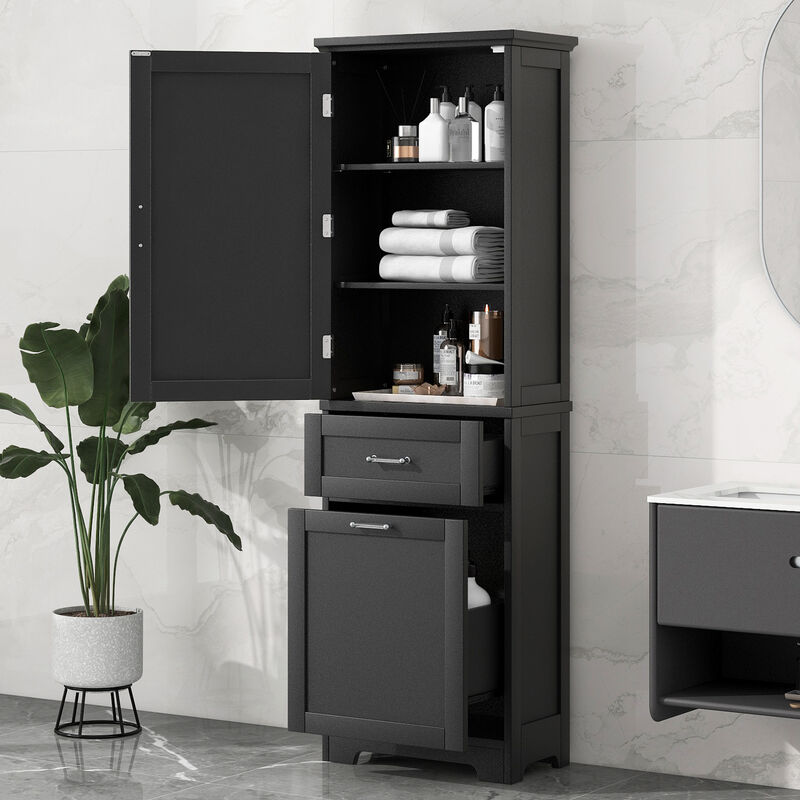 Merax Tall Bathroom Storage Cabinet with Adjustable Shelf