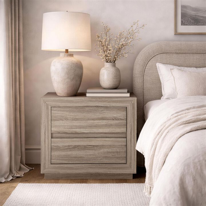 Soren 26" 2-Drawer Nightstand in Natural Oak