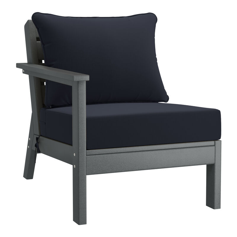 WestinTrends Outdoor Patio HDPE Loveseat Sofa with Patio Cushions