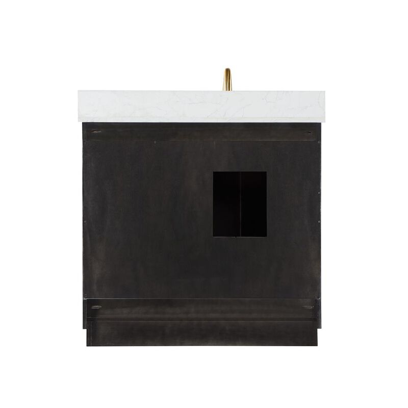 Altair 36 Single Bathroom Vanity Set in Black Oak without Mirror