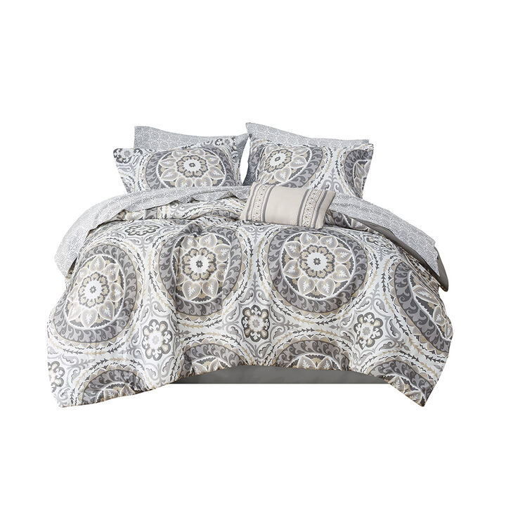 Gracie Mills Shaffer Globally Inspired 9-Piece Comforter Set with Cotton Bed Sheets