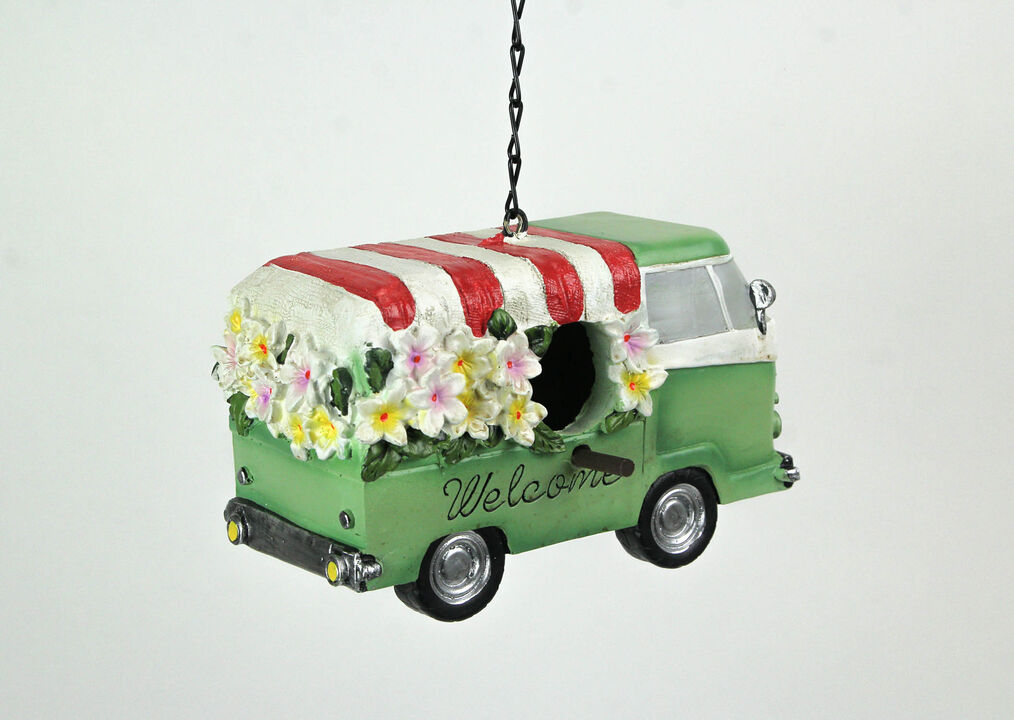 Rustic Country Flower Power Van Birdhouse for Small Birds