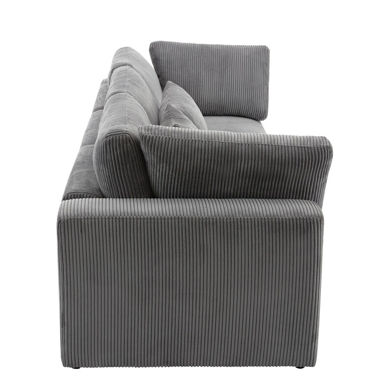 Merax Modern 3 Seater Sofa with 5 Pillows