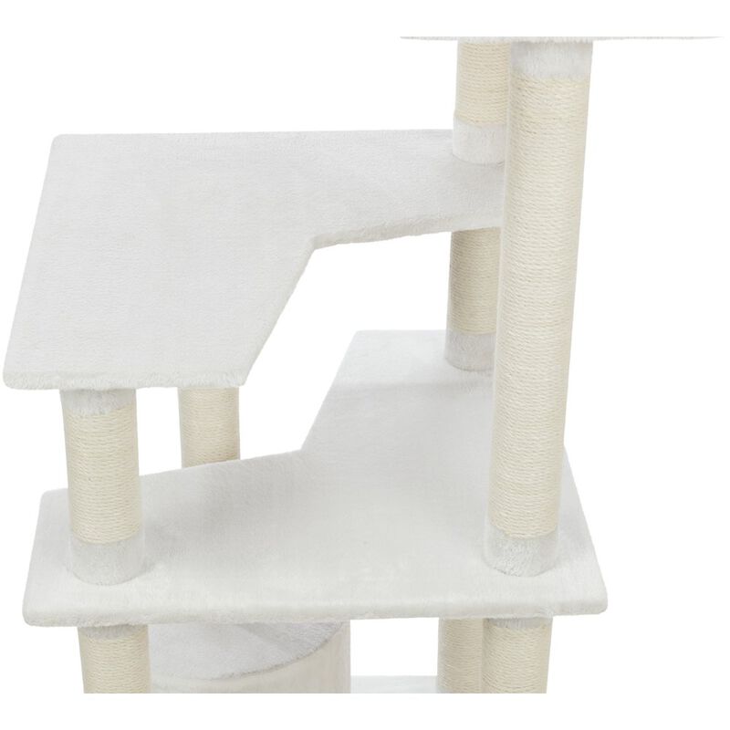 TRIXIE Seli Plush 4-Level Cat Tree with Sisal Scratching Posts, Condo & Cat Toy image number 6