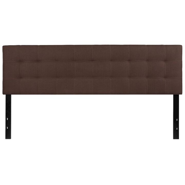Flash Furniture Tufted Upholstered King Size Headboard in Dark Brown Fabric