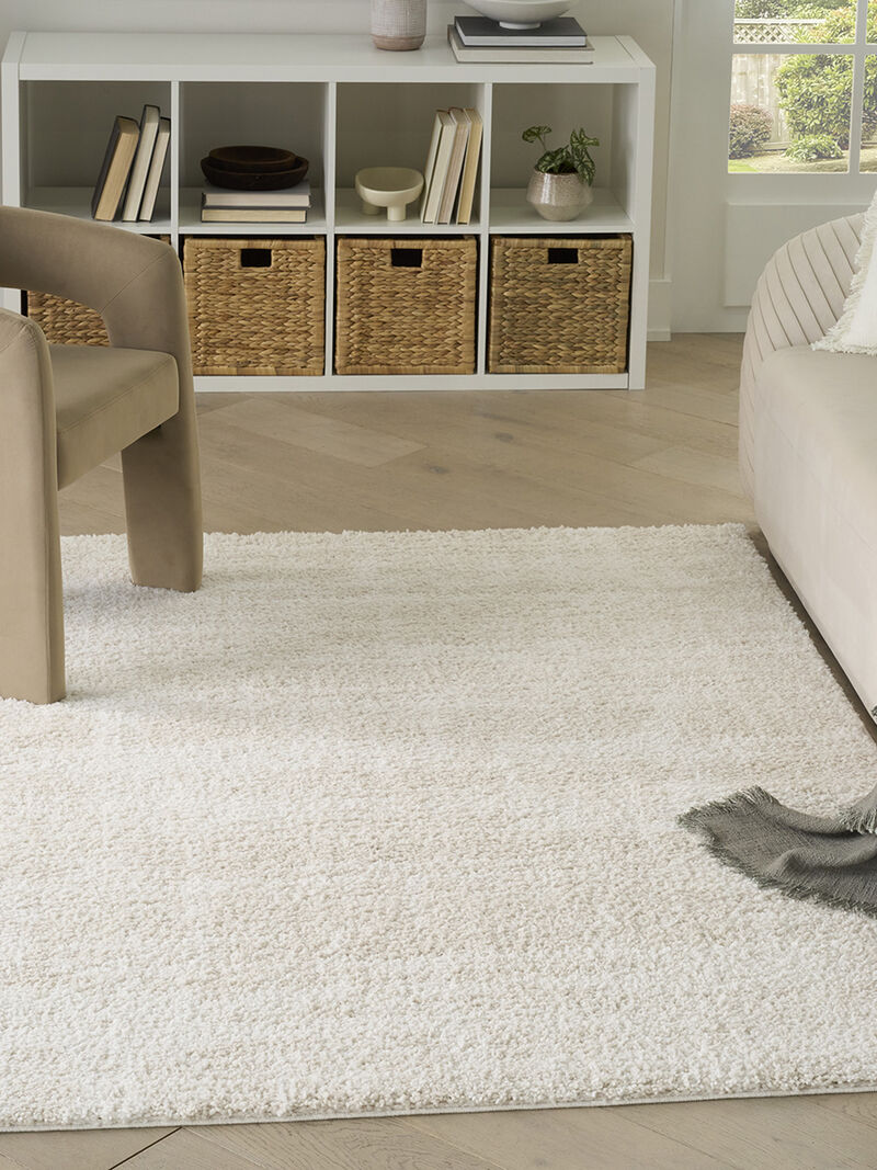 Modern Shag MMD04 Ivory/Beige 5'3" x 7' Rug