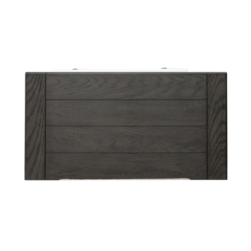 Liberty Furniture Cabinet Cottage Home Storage Pet Food Bowl Drawer - White w/ Charcoal Tops image number 6