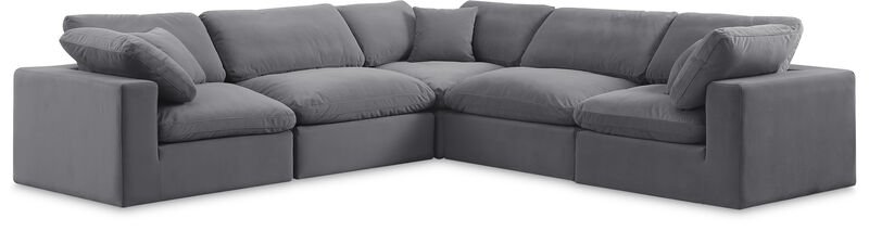 Meridian Furniture Comfy Grey Velvet Modular Sectional