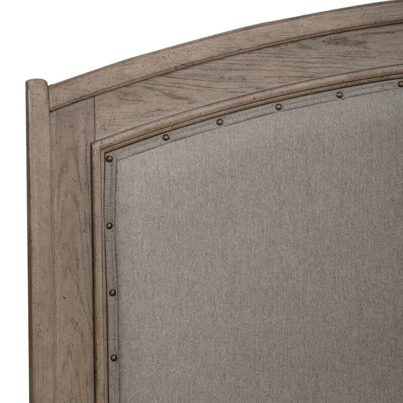 Liberty Furniture Avalon King Upholstered Headboard with Oak Wood Frame  - Burnished Beige image number 4