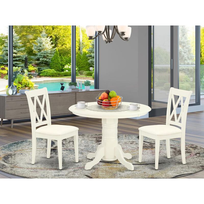 East West Furniture Dining Room Set Linen White