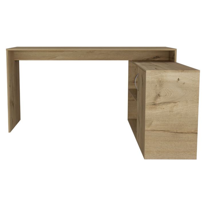 L-Shaped Desk Desti, Office, Light Oak