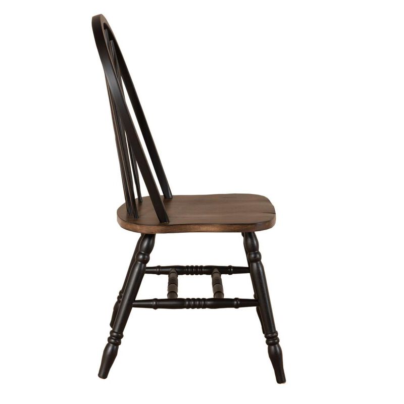Liberty Furniture Carolina Crossing Windsor Side Chair- White in White w/ Antique Honey Top image number 2