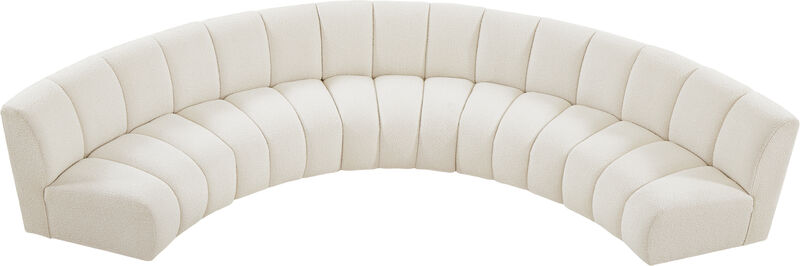 Meridian Furniture Infinity Cream Boucle Fabric 5pc. Modular Sectional image number 5