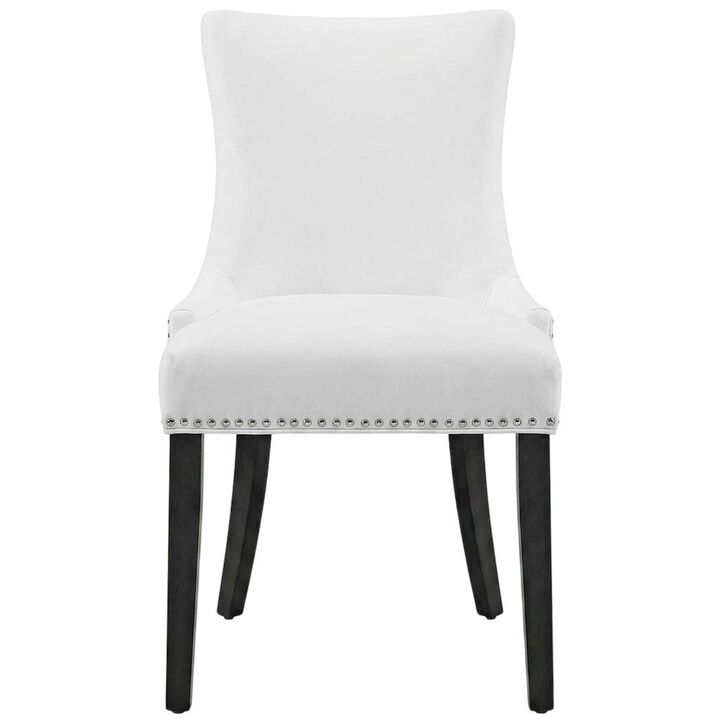 Faux Leather Upholstered Dining Chairs, White, Set of 4