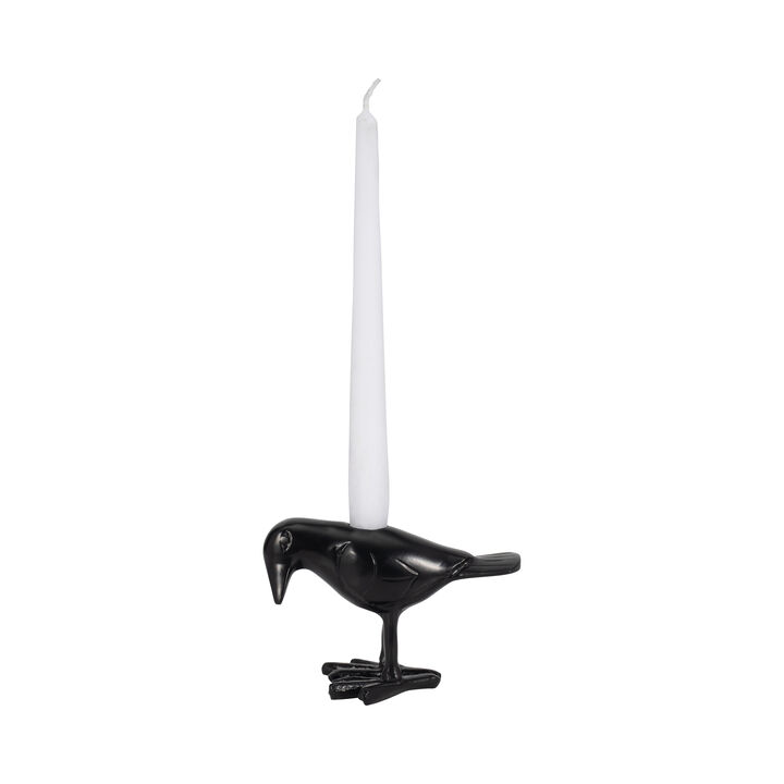 6" Crow Taper Candle Holder