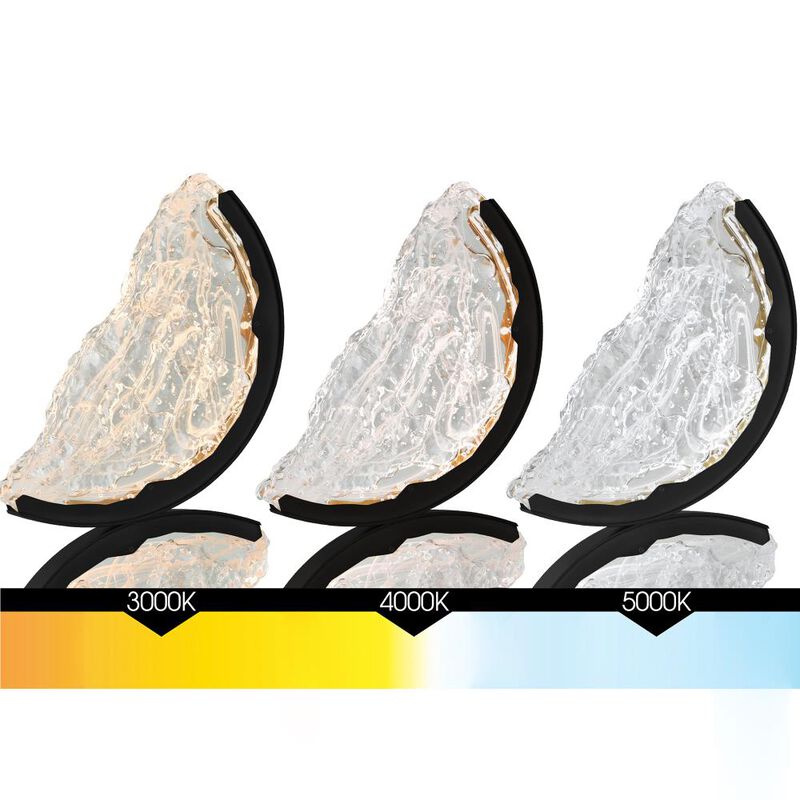 Moon Integrated LED Black Chandelier