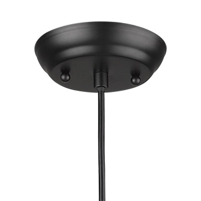 Hivvago Matte Black Cork Shade Modern One Light Hanging Pendent Lamp