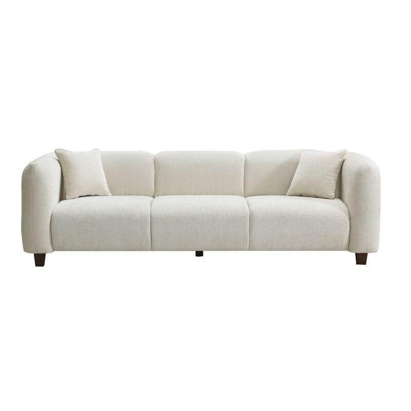 Christopher Knight Home Tamid 87" Modern Upholstered 3 Seater Sofa  with 2 Pillows