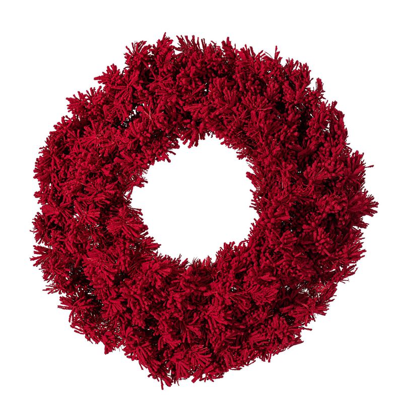 Vickerman 24" Flocked Red Fir Artificial Christmas Wreath, Unlit - Faux Fir Christmas Wreath - Indoor Seasonal Home Decor image number 0