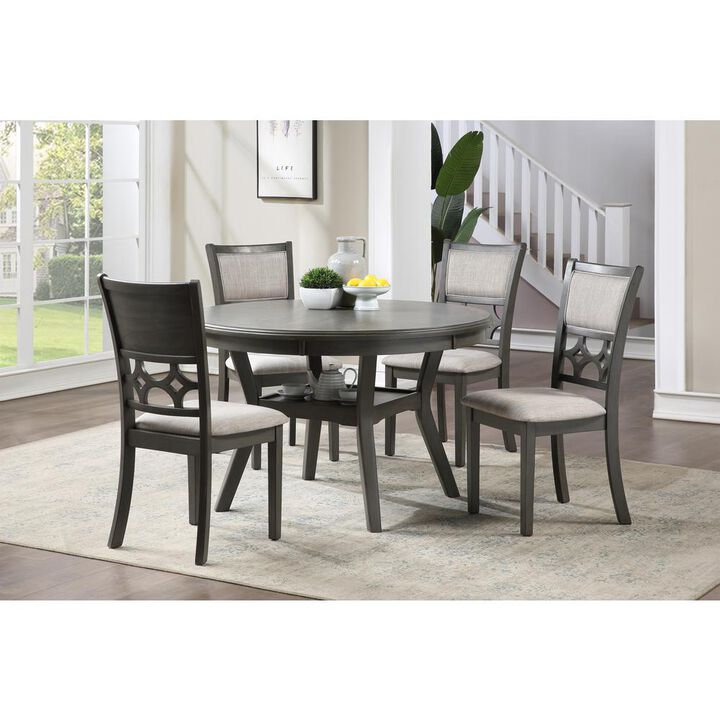 New Classic Furniture Furniture Mitchell 5-Piece Transitional Wood Dining Set in Gray