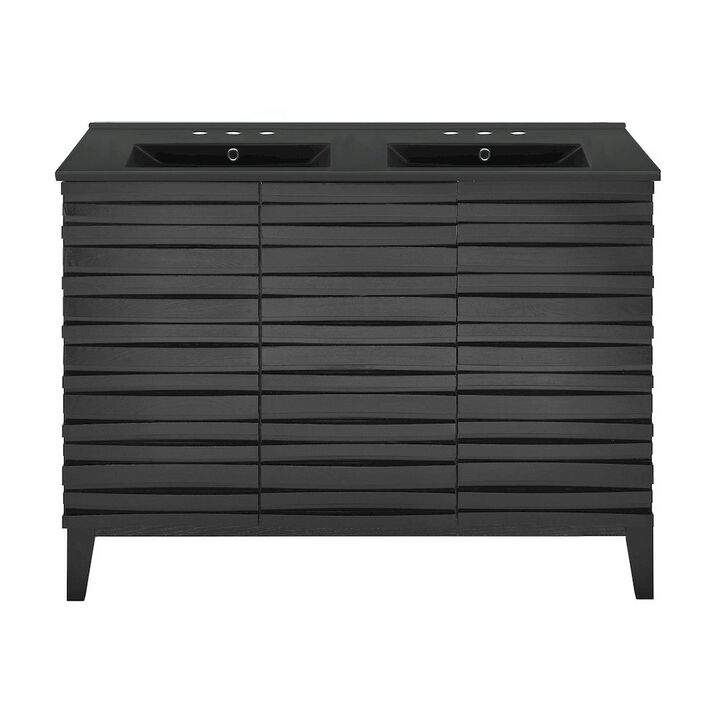 Cascade 48 in. Bathroom Vanity with 3-Hole Ceramic Sink Top