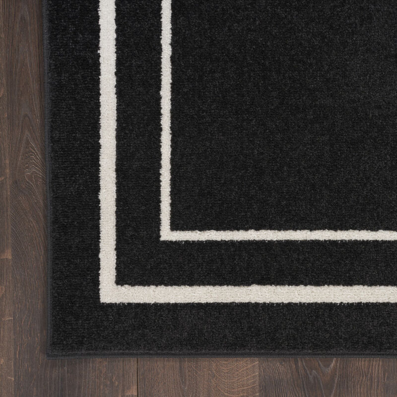 HomeRoots 5' X 7' Black And Ivory Indoor Outdoor Area Rug image number 3