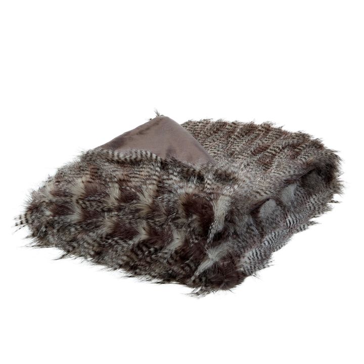Cozy Tyme Langlais Faux Feather Fur Throw 50"x60"