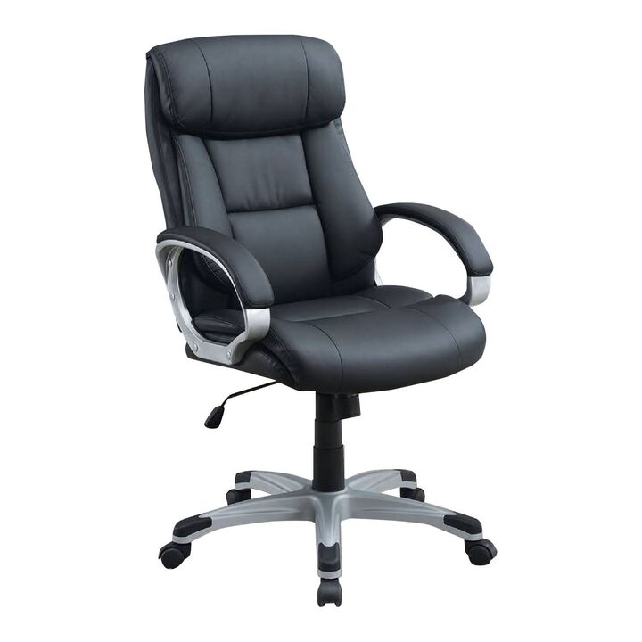 Office Chair with Top Padded Back and Curved Arms
