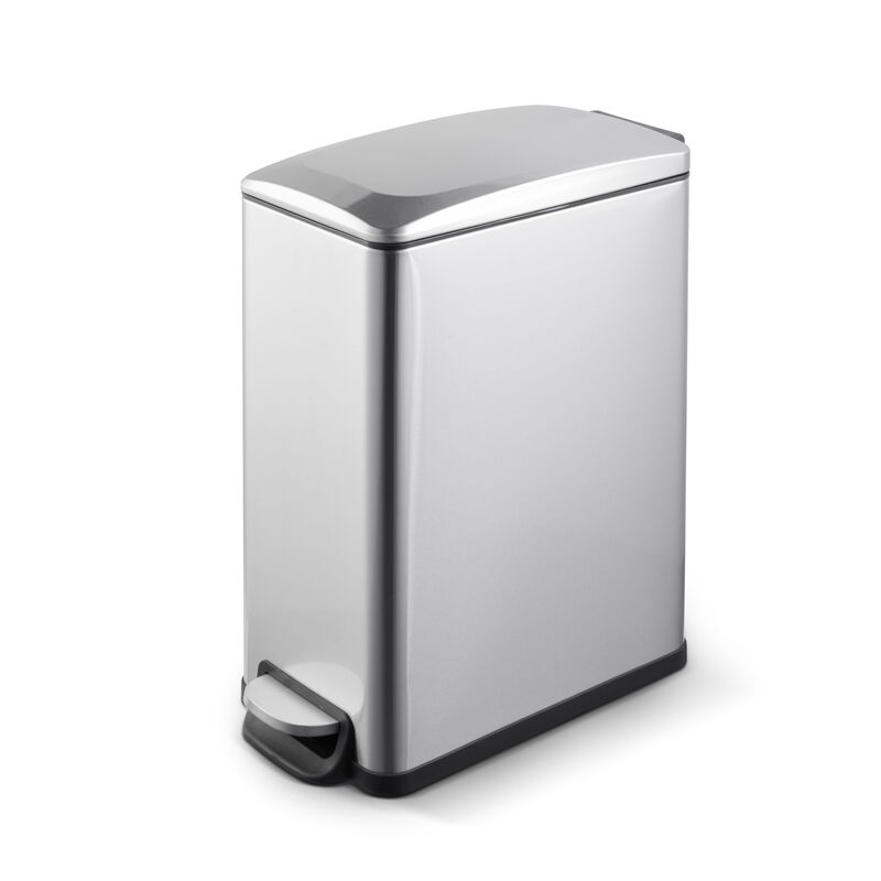 2.6 Gal./10 Liter Slim Stainless Steel Step-on Trash Can for Bathroom and Office image number 0