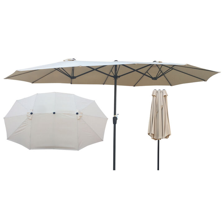 15x9Ft Double-Sided Patio Umbrella Outdoor Market Table Garden Extra Large Waterproof Twin Umbrellas with Crank and Wind Vents for Garden Deck Backyard Pool Shade Outside Deck Swimming Pool