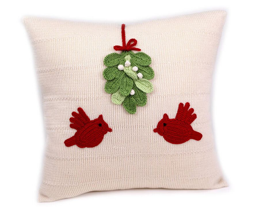 Handmade Cardinal Christmas Pillow, 14", Holiday Decorations