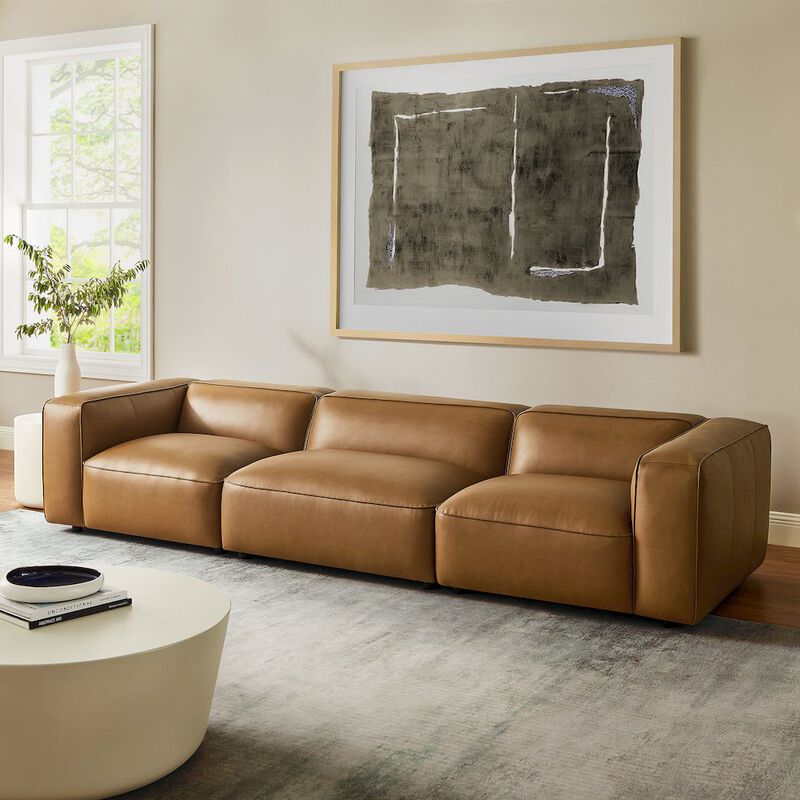 Auren 3-Piece Upholstered Vegan Leather Modular Sofa image number 6